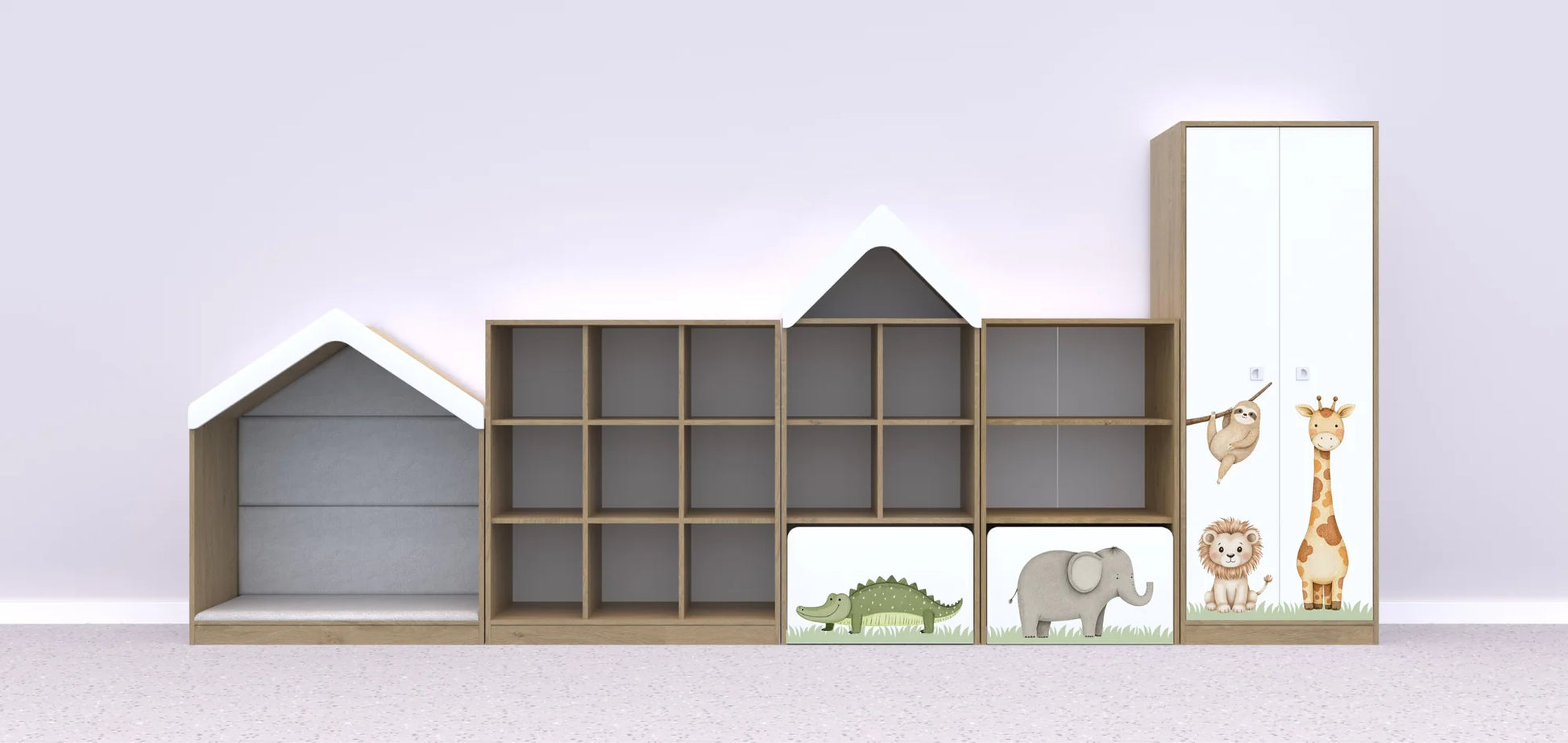 Zestaw mebli BLOX 4 – dąb / Nature