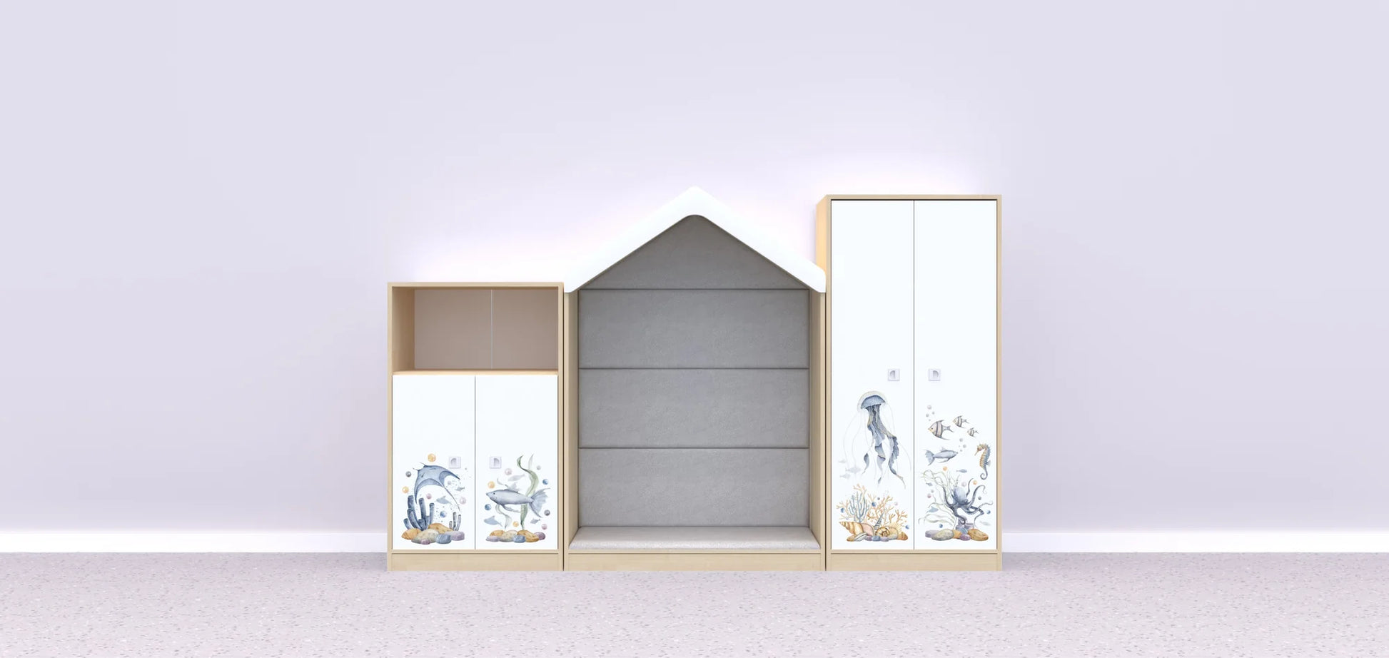 Zestaw mebli BLOX 5 – brzoza / Water