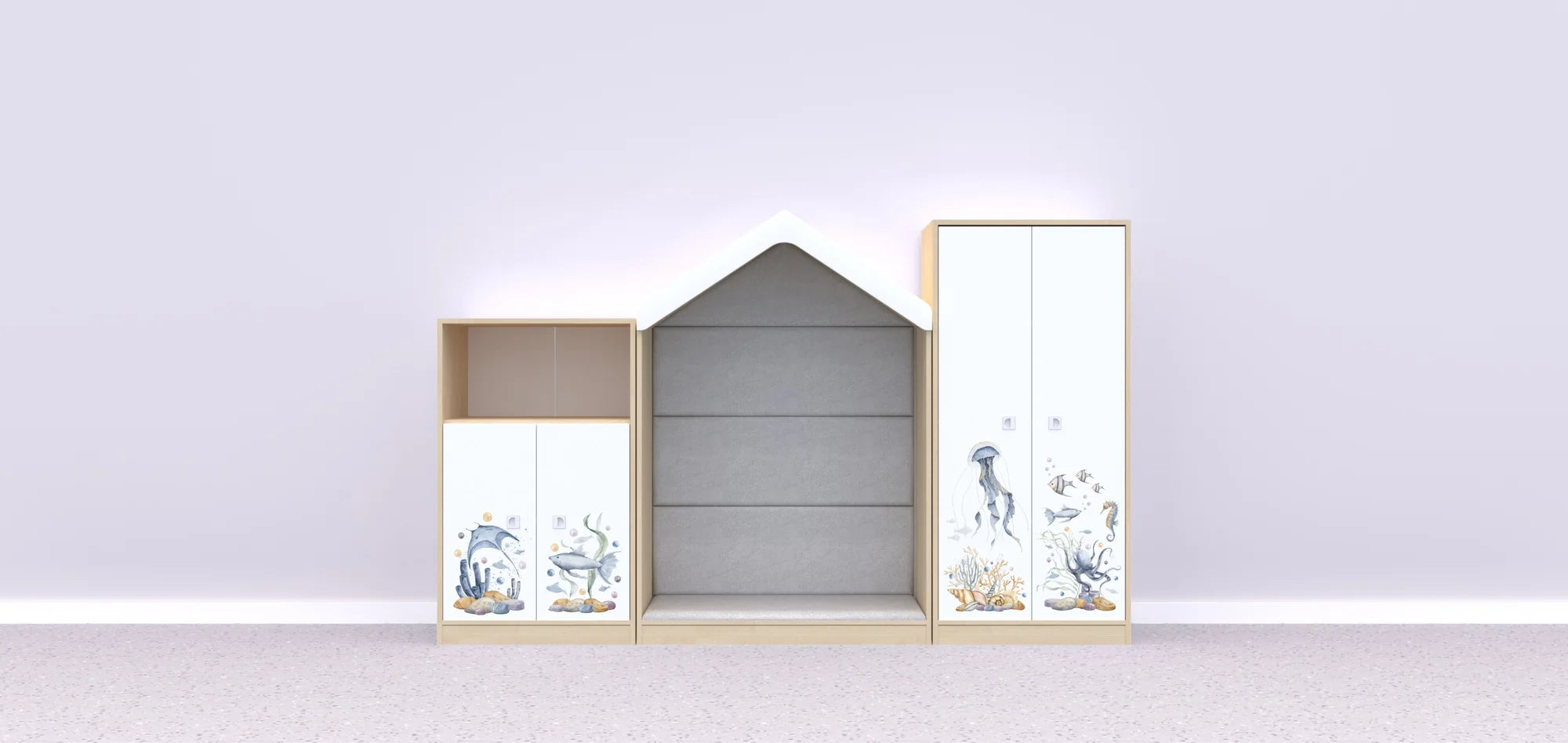 Zestaw mebli BLOX 5 – brzoza / Water