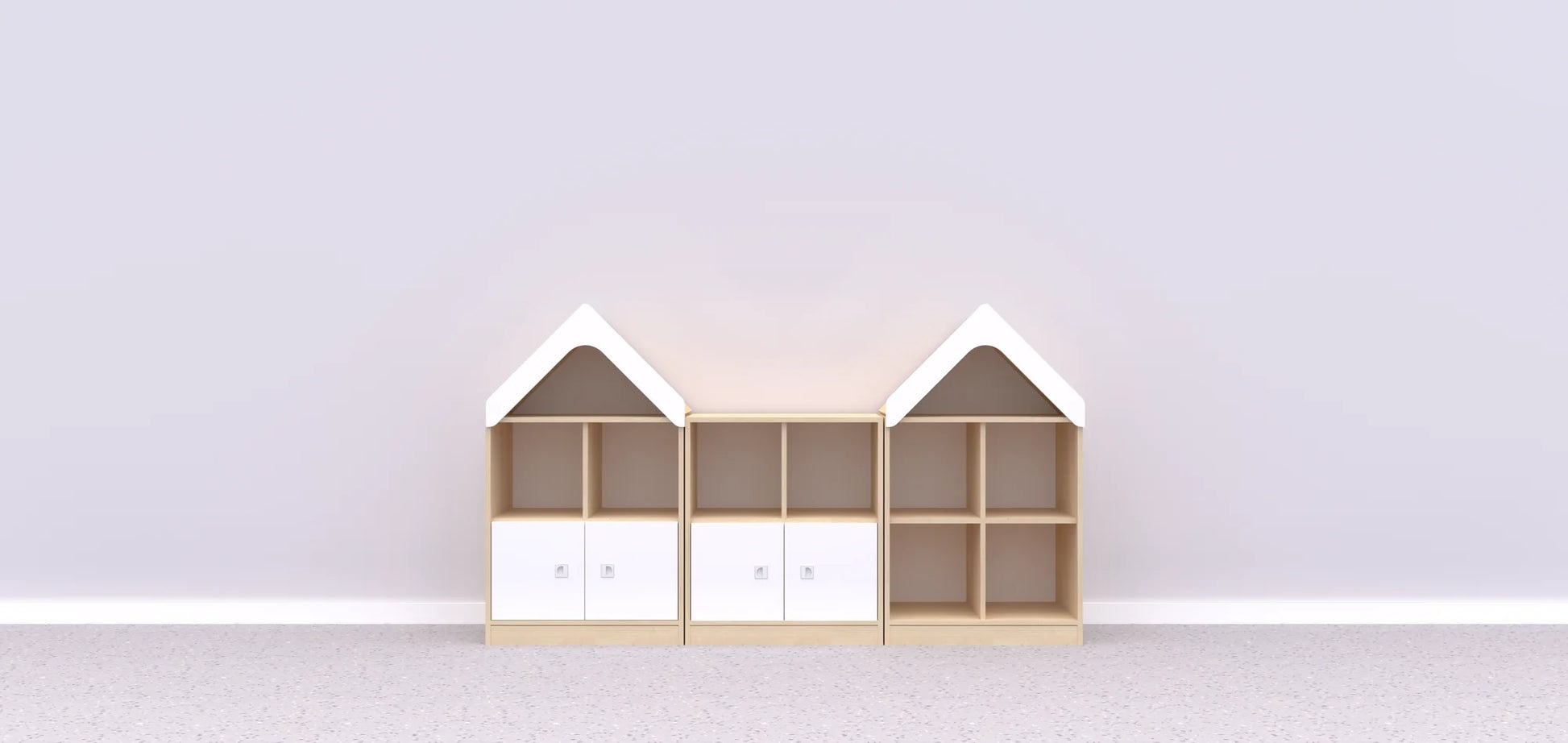 Zestaw mebli BLOX 6 – brzoza / biały