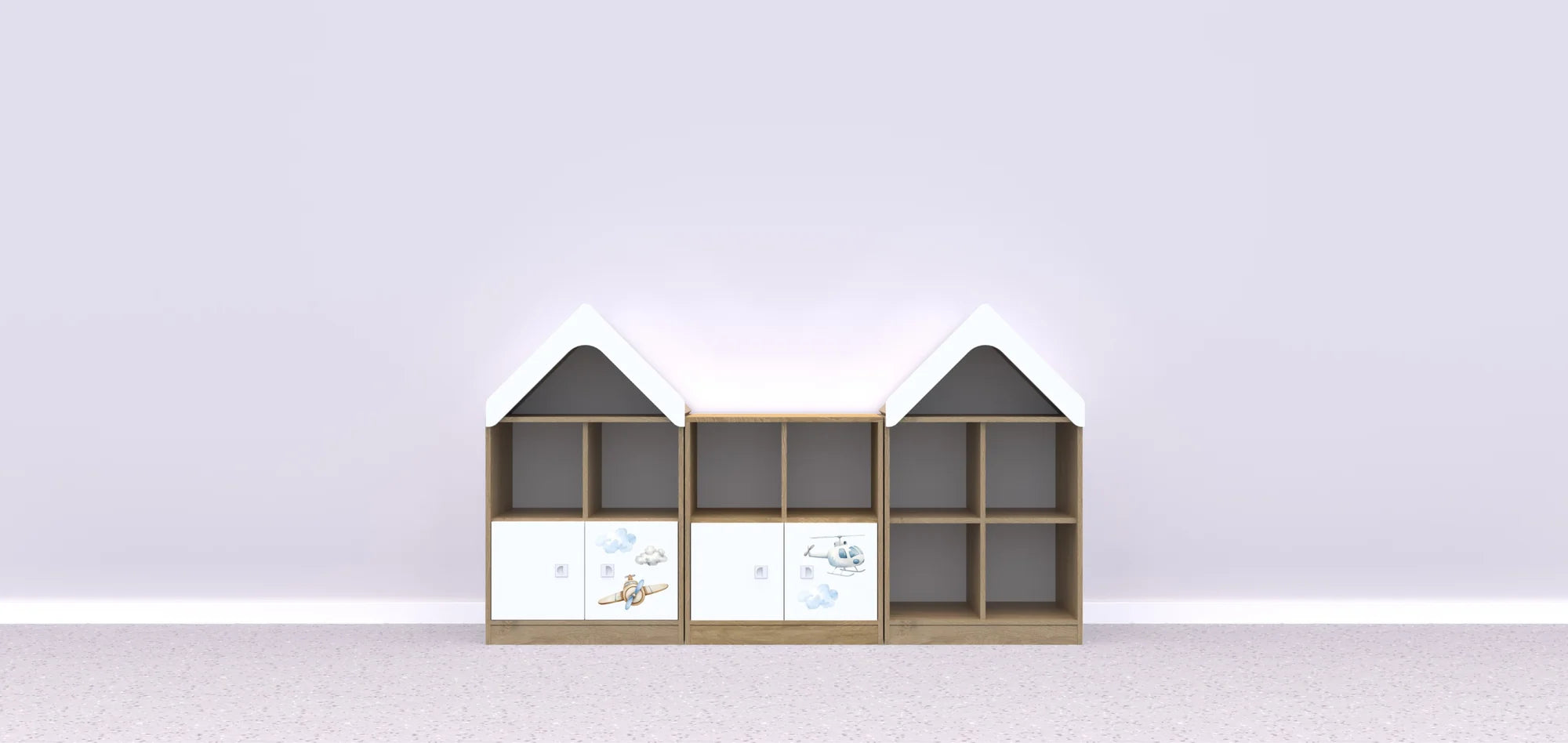 Zestaw mebli BLOX 6 – dąb / Air