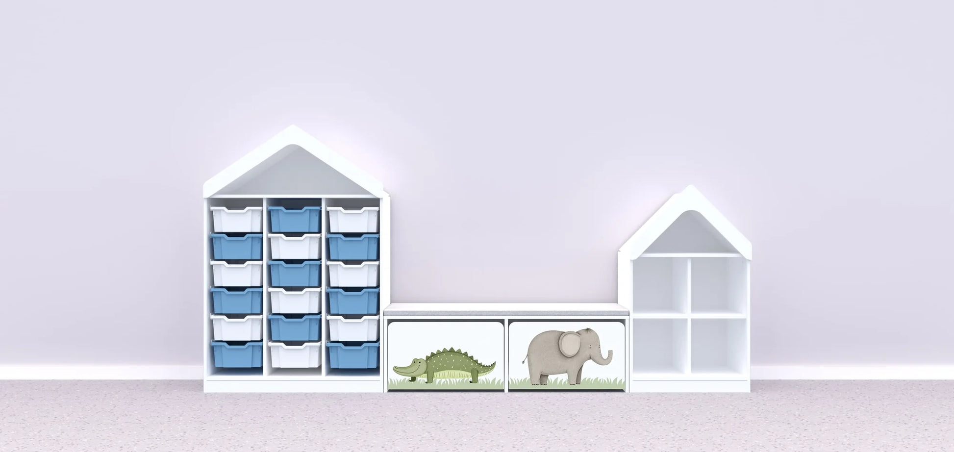 Zestaw mebli BLOX 7 – biały / Nature