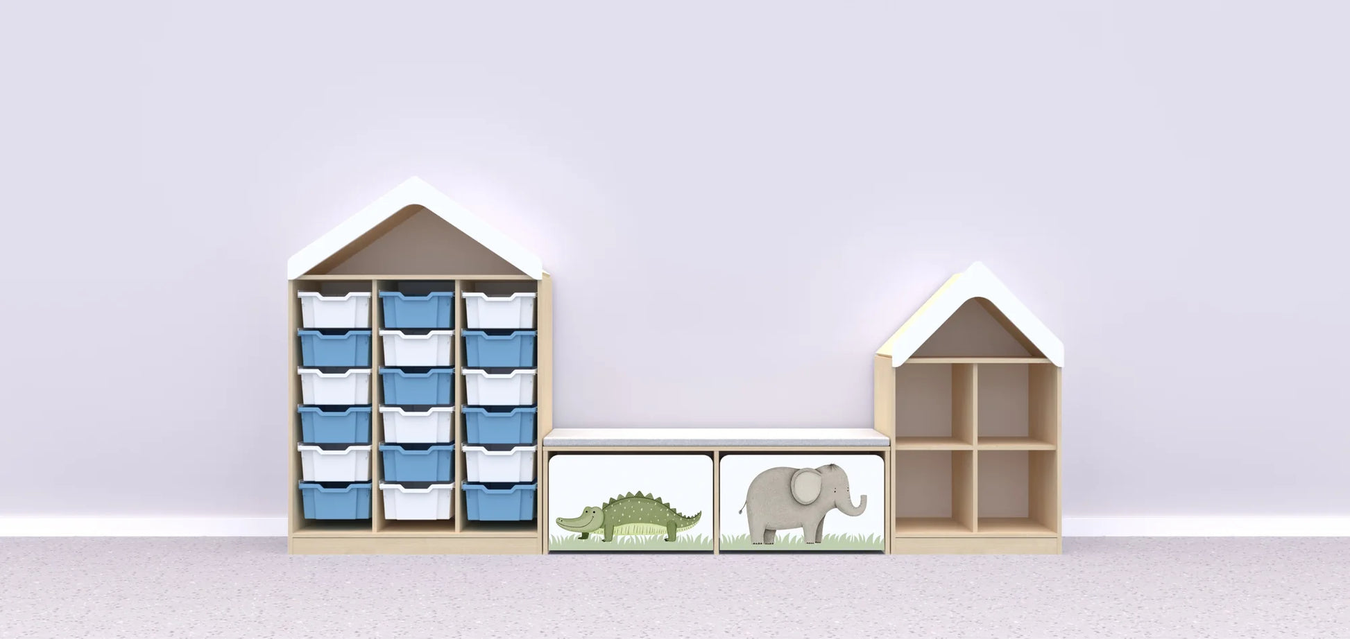Zestaw mebli BLOX 7 – brzoza / Nature
