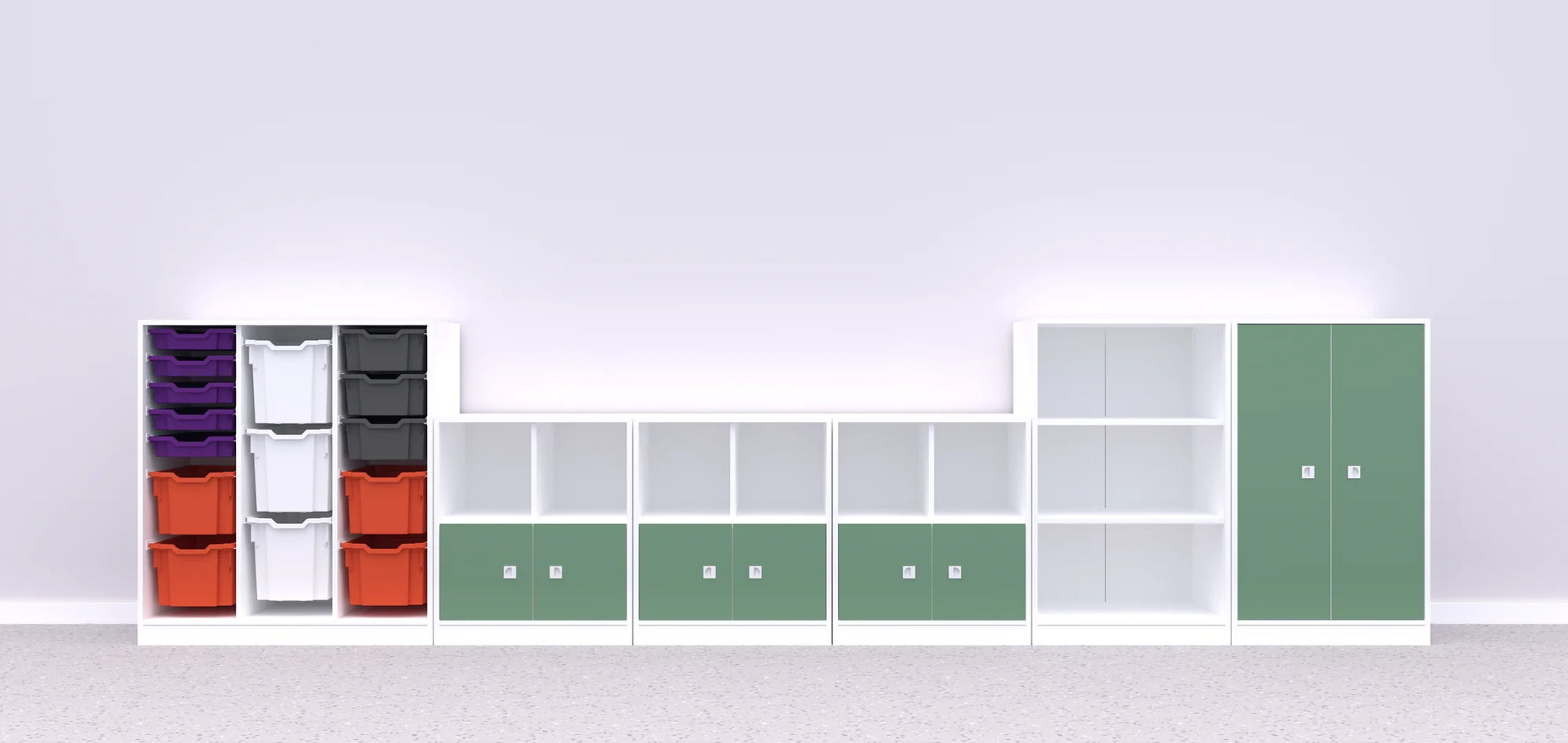Zestaw mebli BLOX 8 – biały / biały z nadrukiem (Colours)
