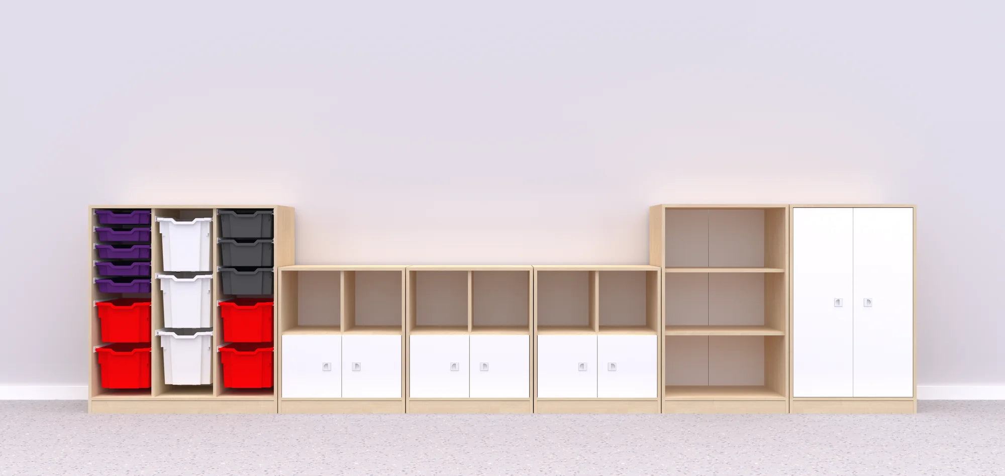 Zestaw mebli BLOX 8 – brzoza / biały