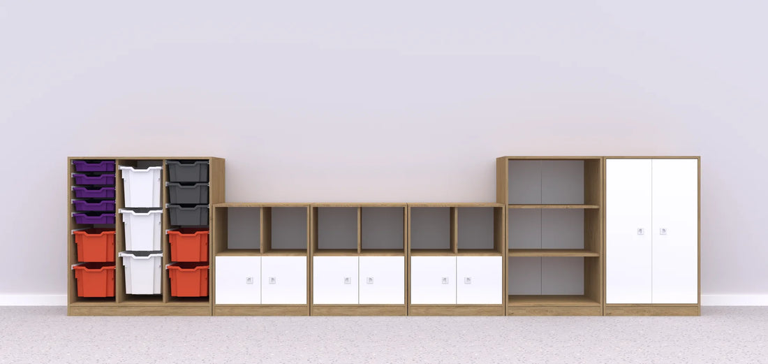 Zestaw mebli BLOX 8 – dąb / biały