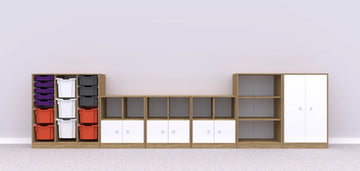 Zestaw mebli BLOX 8 – dąb / biały