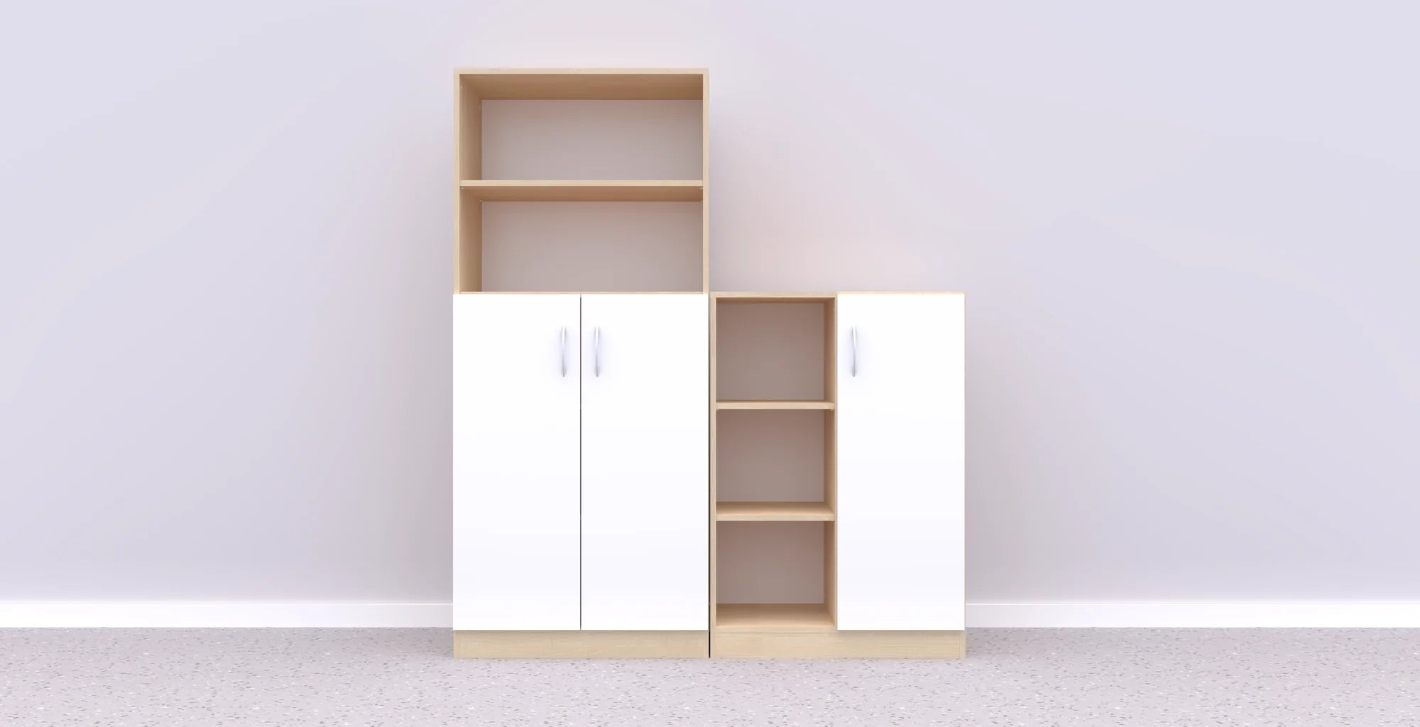 Zestaw mebli Simple 1 – brzoza / biały