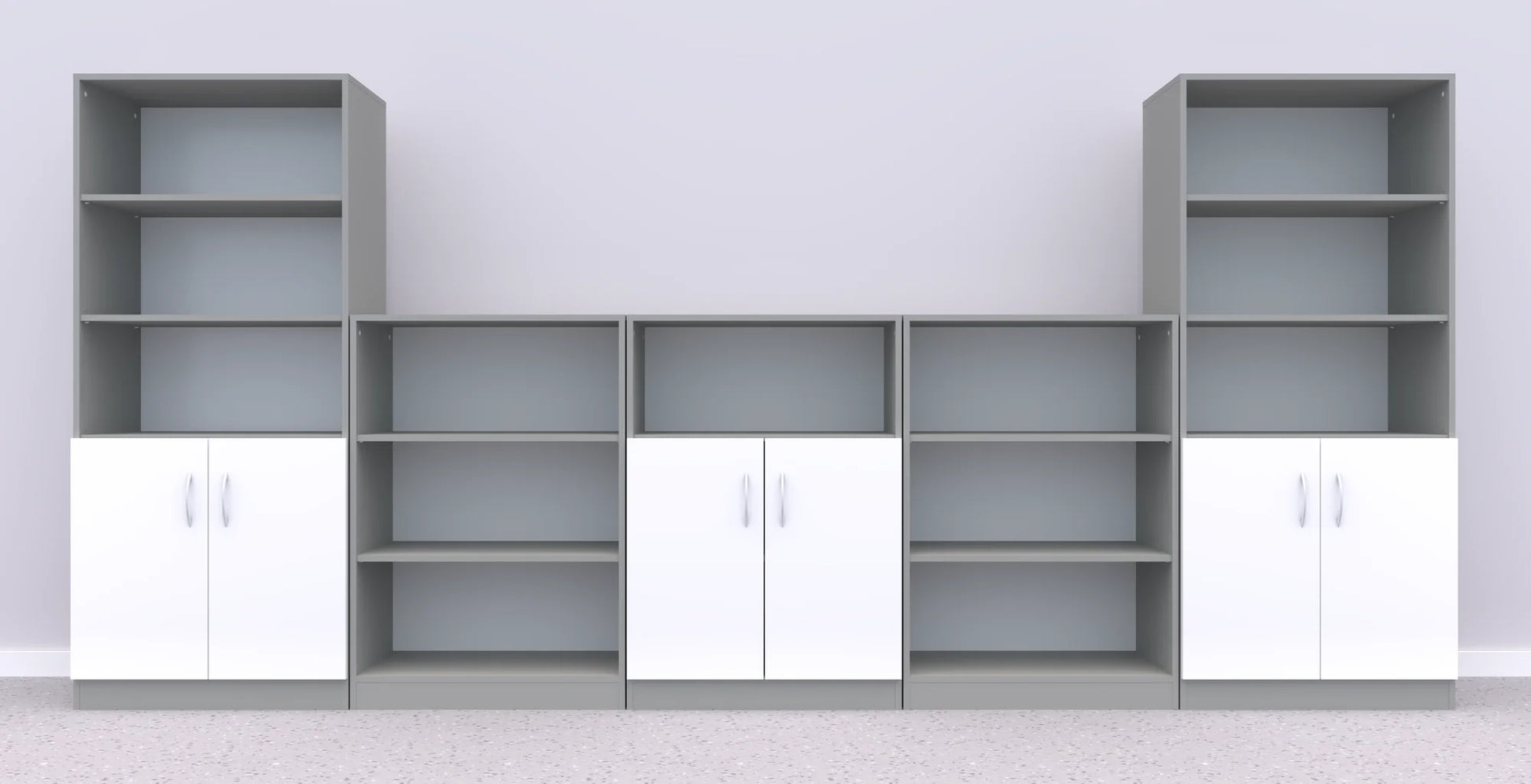 Zestaw mebli Simple 10 – szary / biały