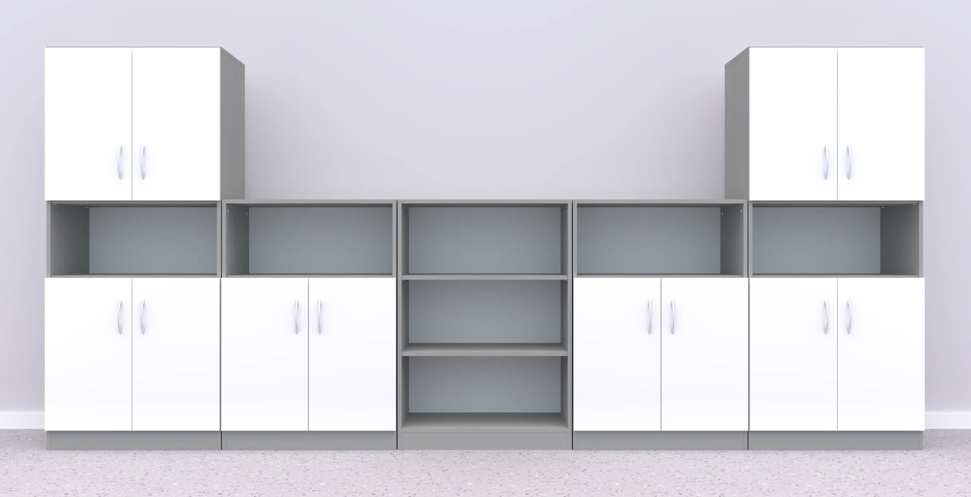 Zestaw mebli Simple 11 – szary / biały