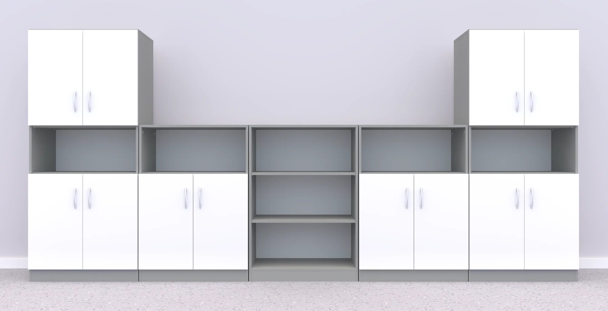 Zestaw mebli Simple 11 – szary / biały