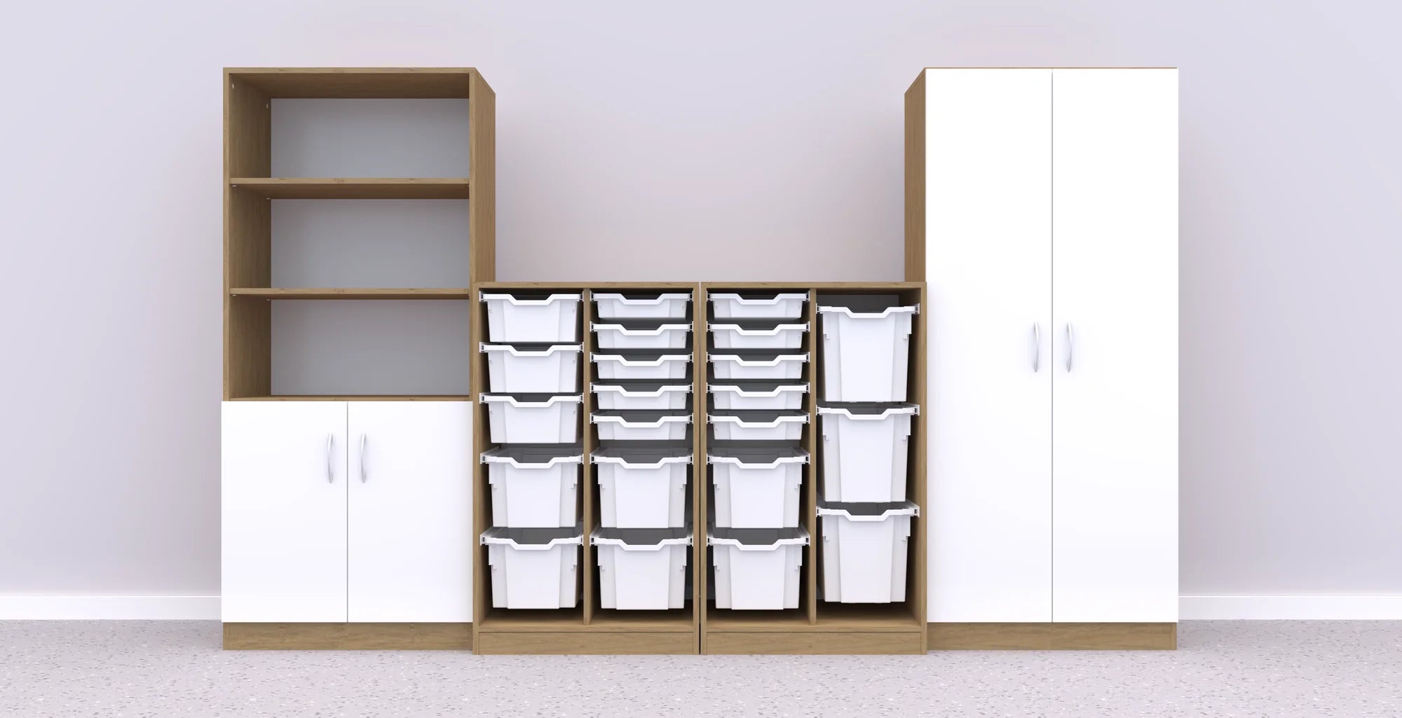 Zestaw mebli Simple 14 – dąb / biały