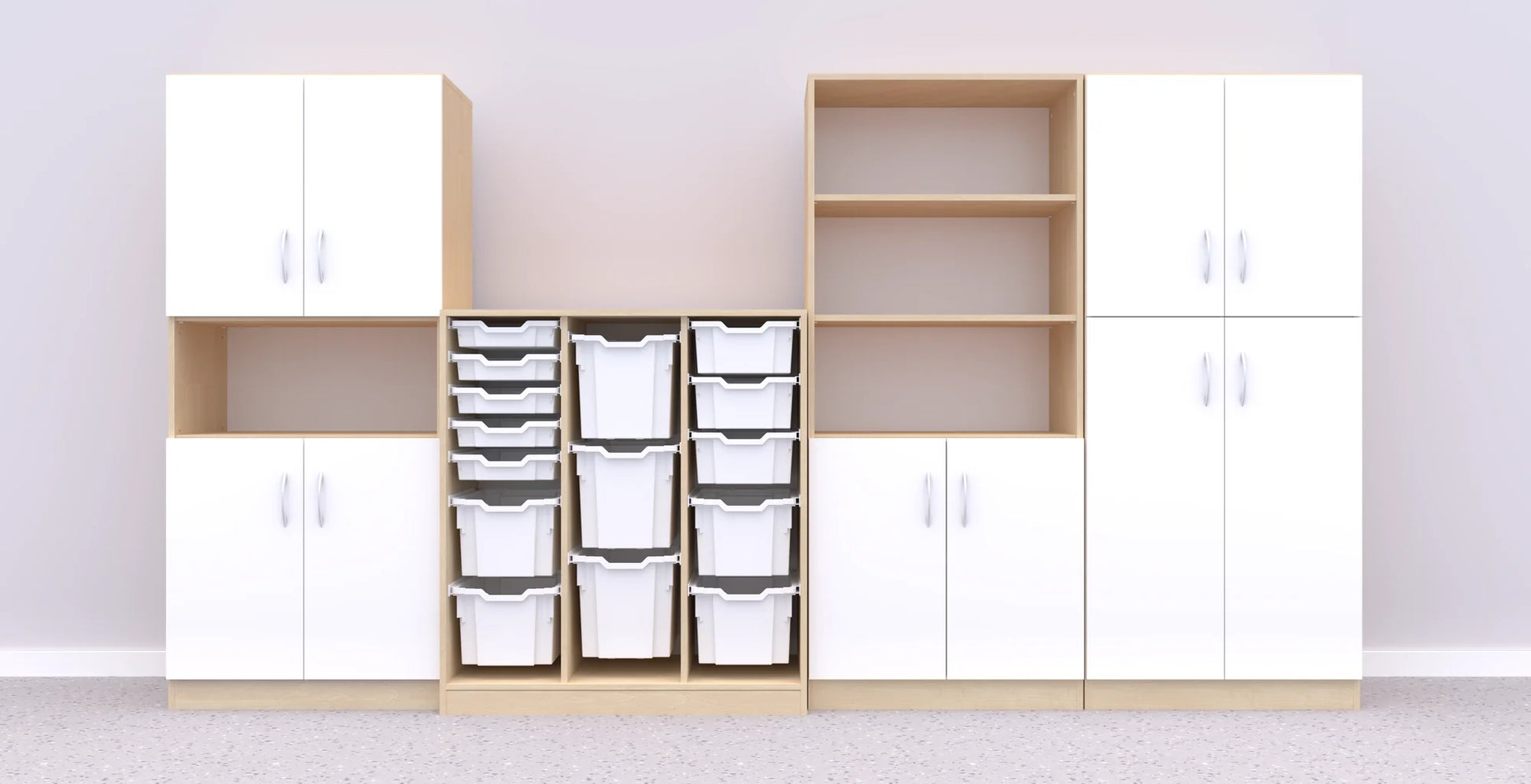 Zestaw mebli Simple 15 – brzoza / biały