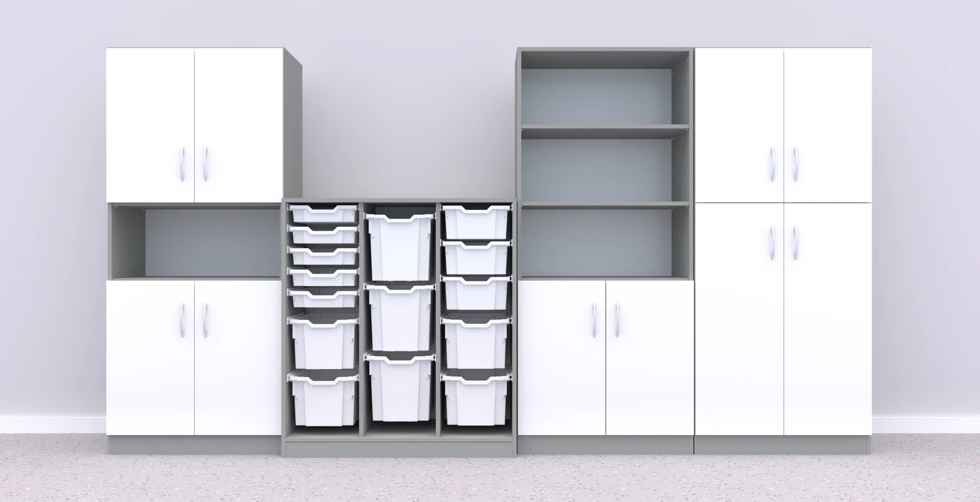 Zestaw mebli Simple 15 – szary / biały