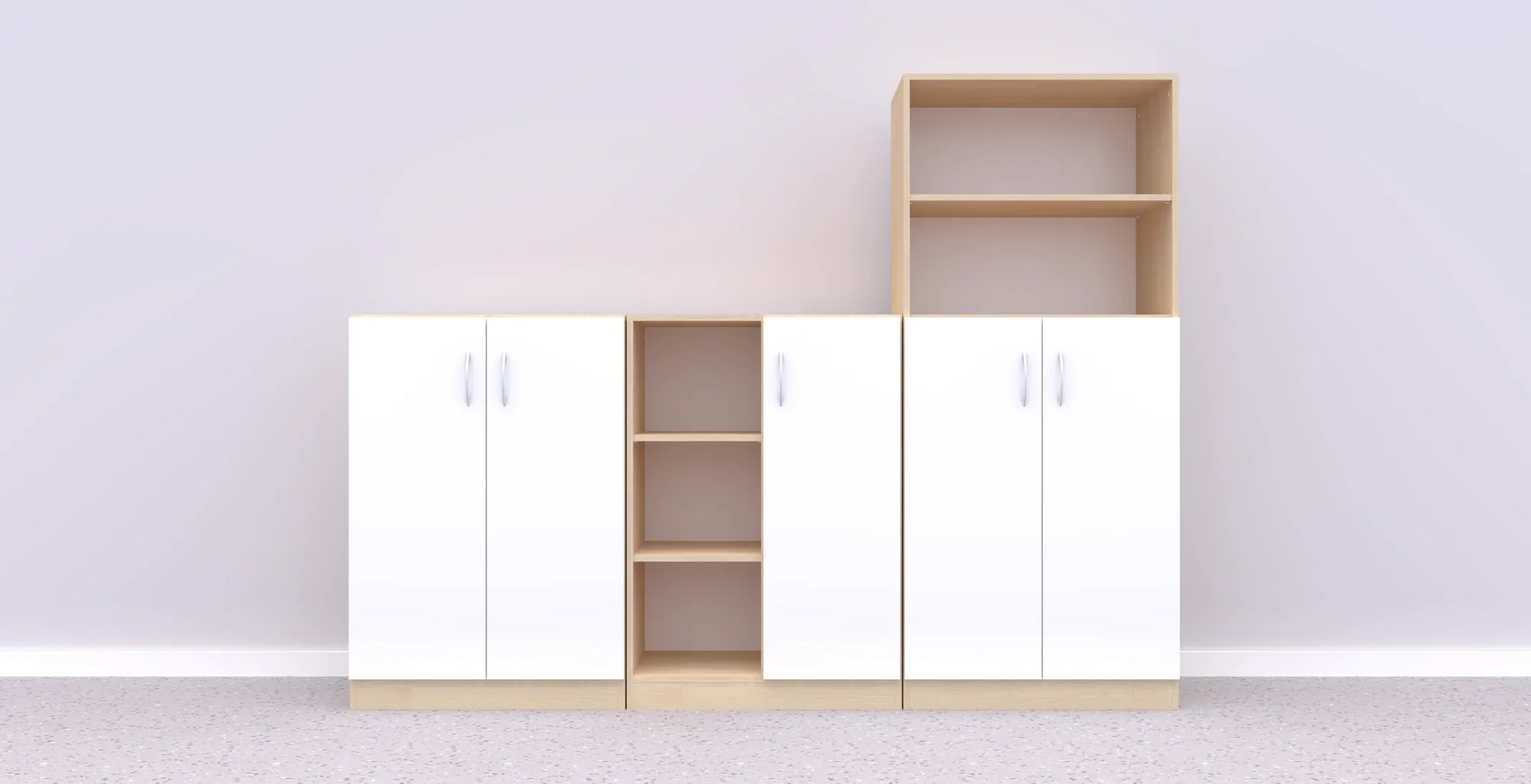 Zestaw mebli Simple 2 – brzoza / biały