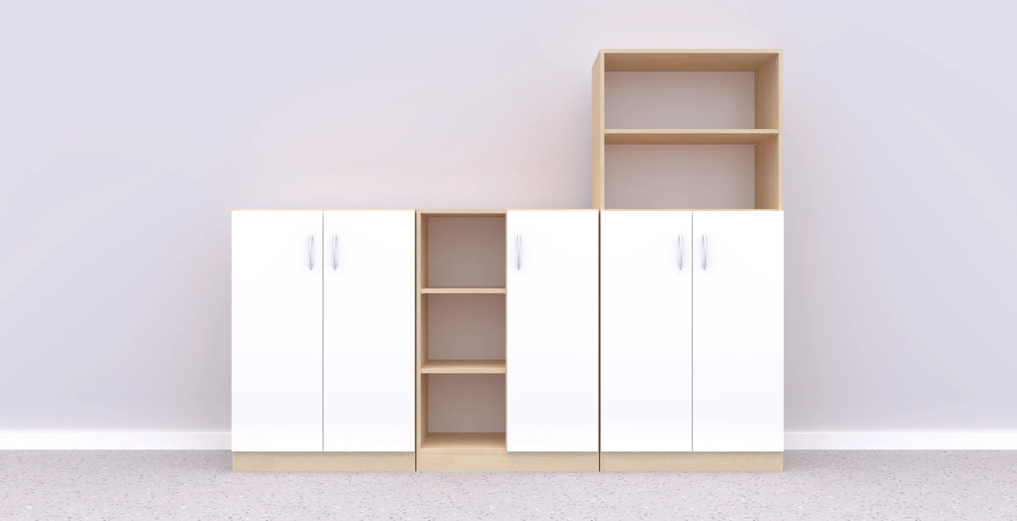Zestaw mebli Simple 2 – brzoza / biały