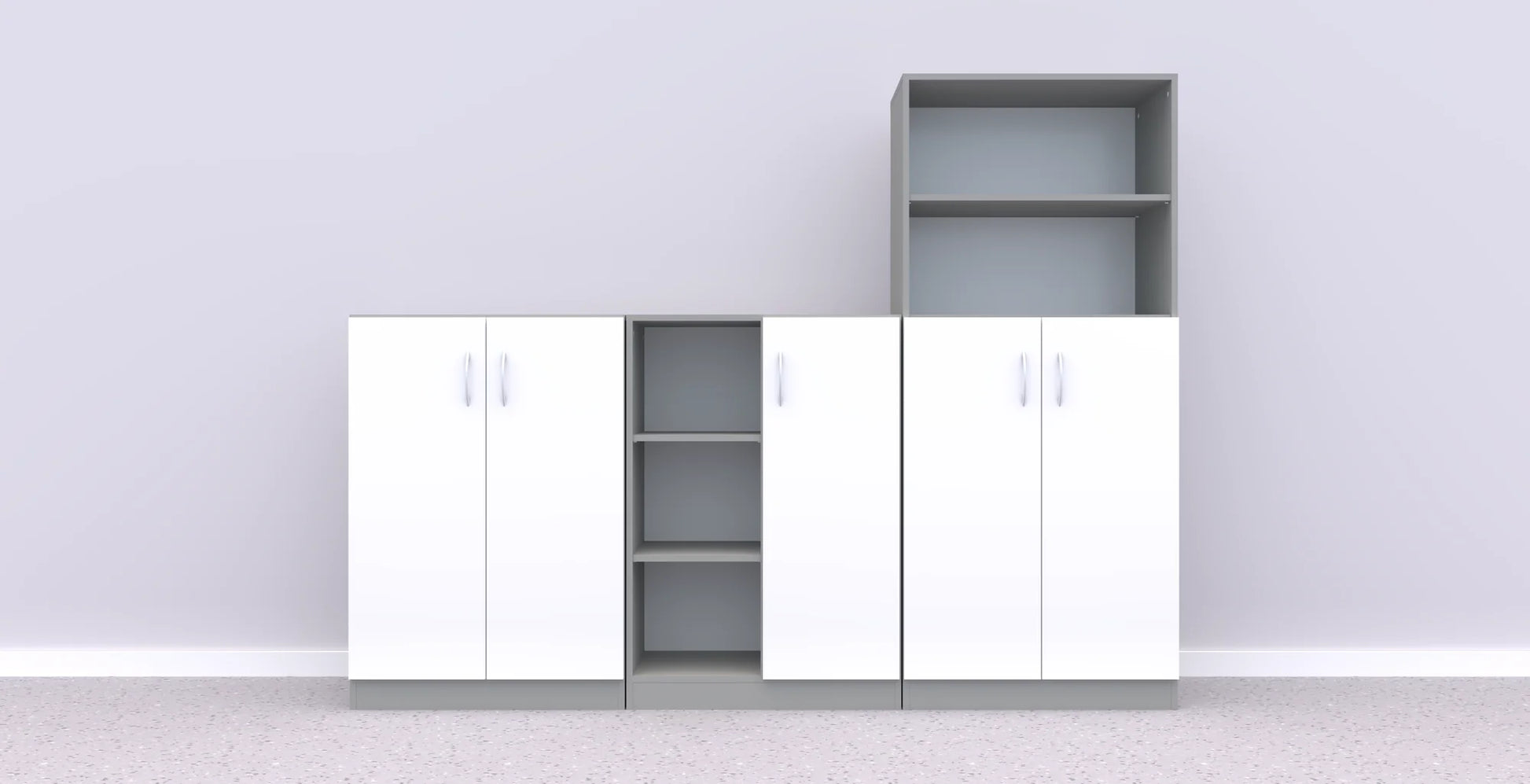 Zestaw mebli Simple 2 – szary / biały