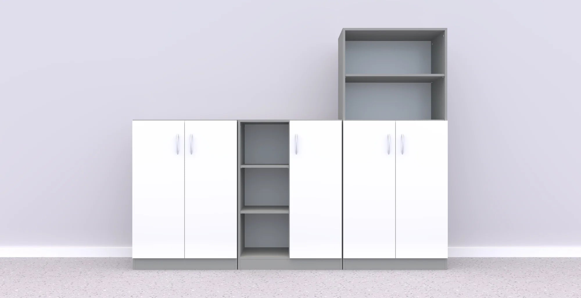 Zestaw mebli Simple 2 – szary / biały