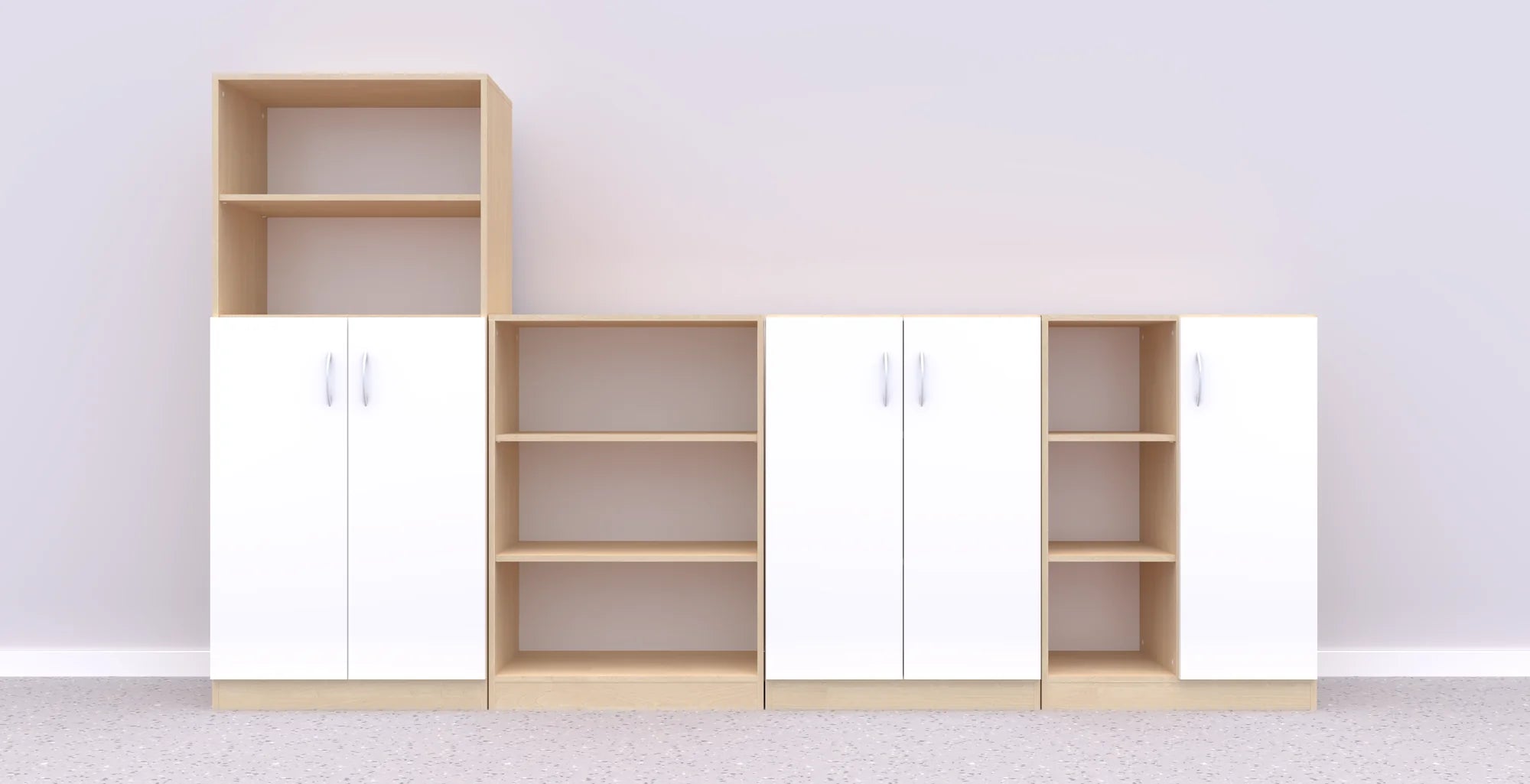 Zestaw mebli Simple 3 – brzoza / biały