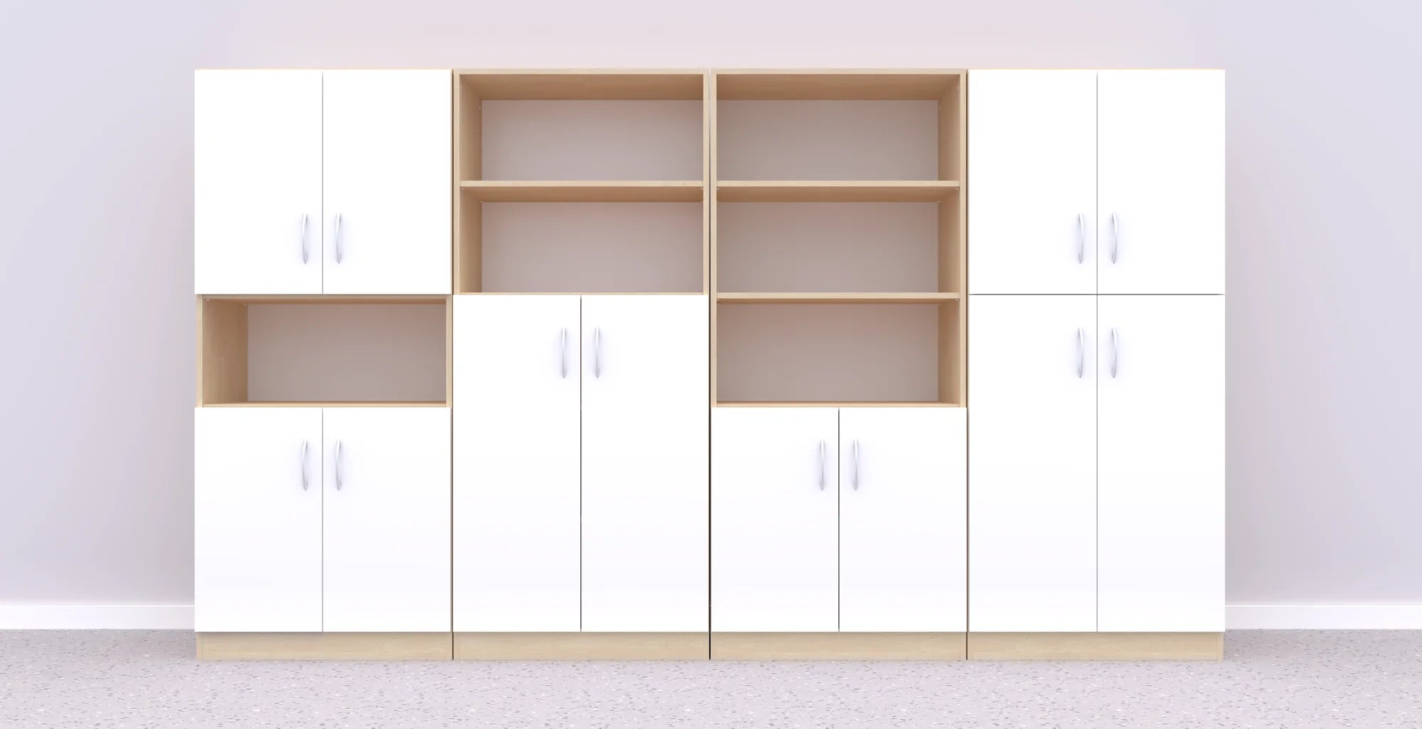 Zestaw mebli Simple 6 – brzoza / biały