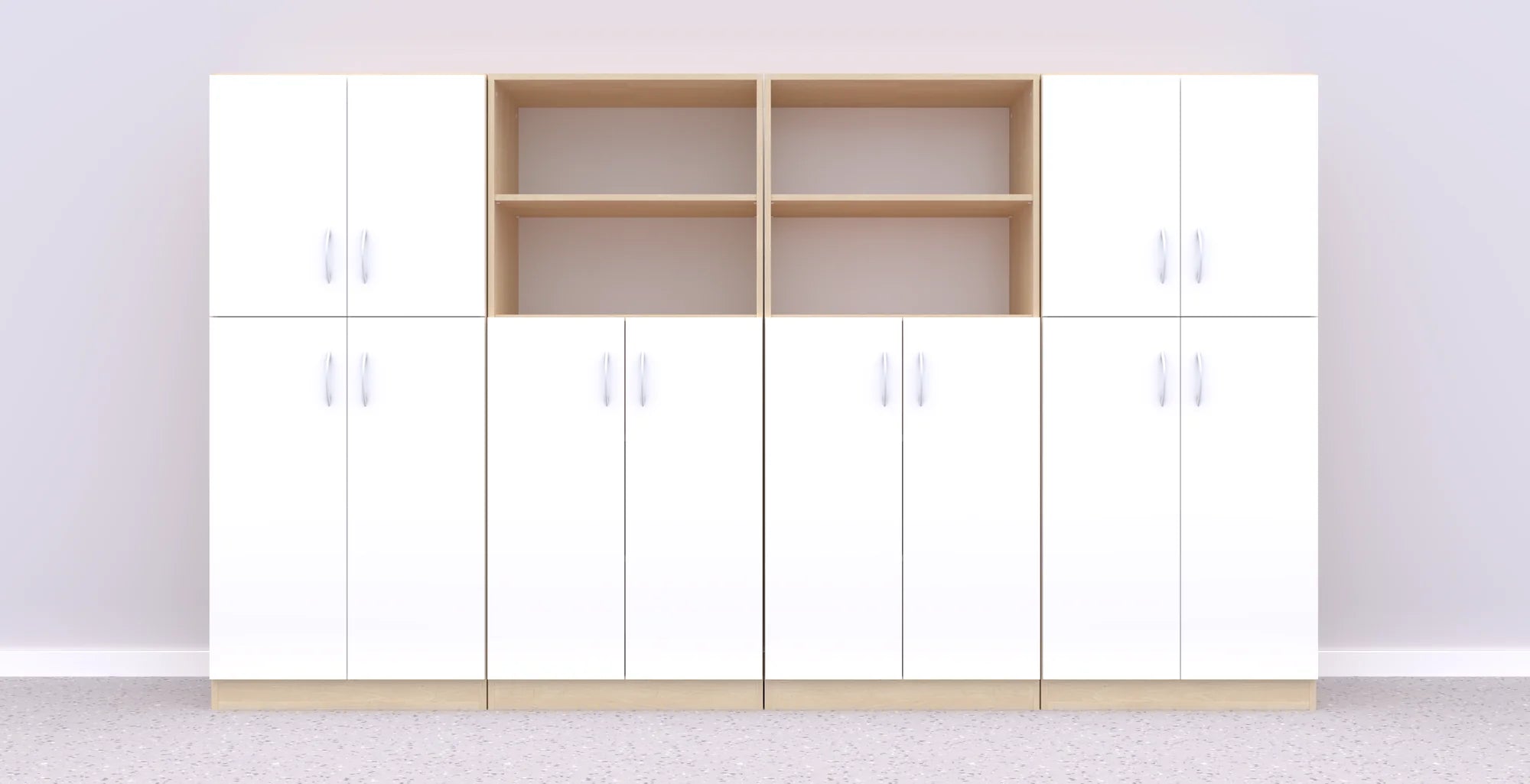 Zestaw mebli Simple 7 – brzoza / biały
