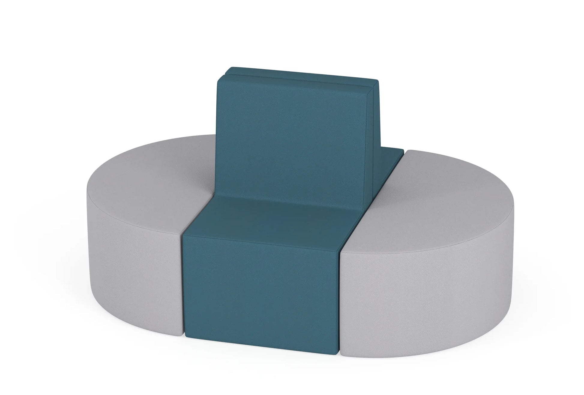 Zestaw puf Tobo Light 1 – Szary/turkusowy (Solar)