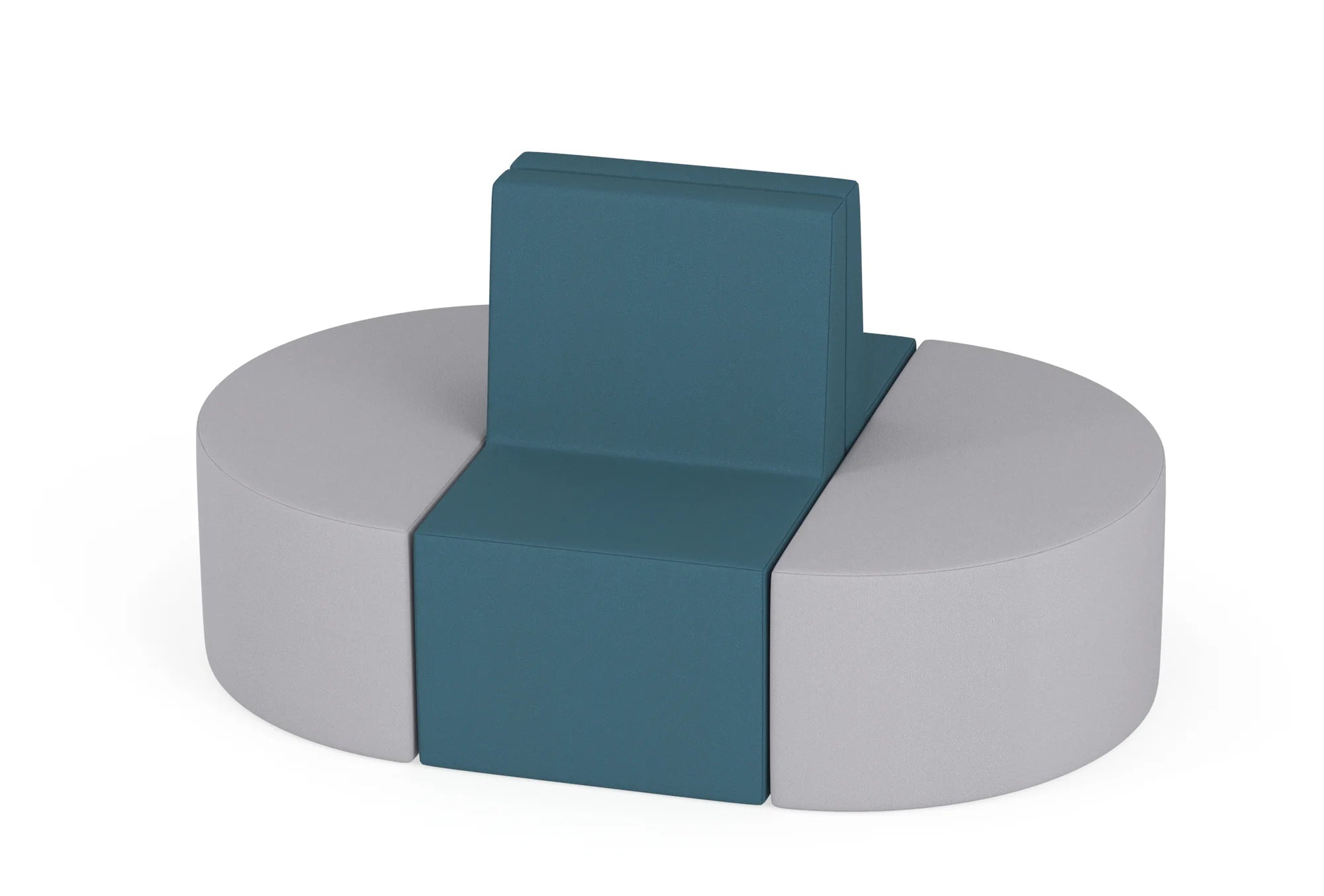 Zestaw puf Tobo Light 1 – Szary/turkusowy (Solar)