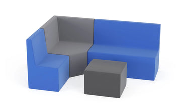 Zestaw puf Tobo Light 4 – Szary/niebieski (Meditap)
