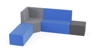 Zestaw puf Tobo Light 5 – Szary/niebieski (Meditap)