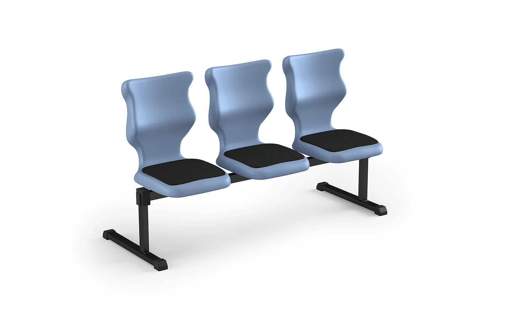 Zestaw siedziskowy Bench Soft rozmiar 5 – 3 os. / Czarny / Pastelowy niebieski