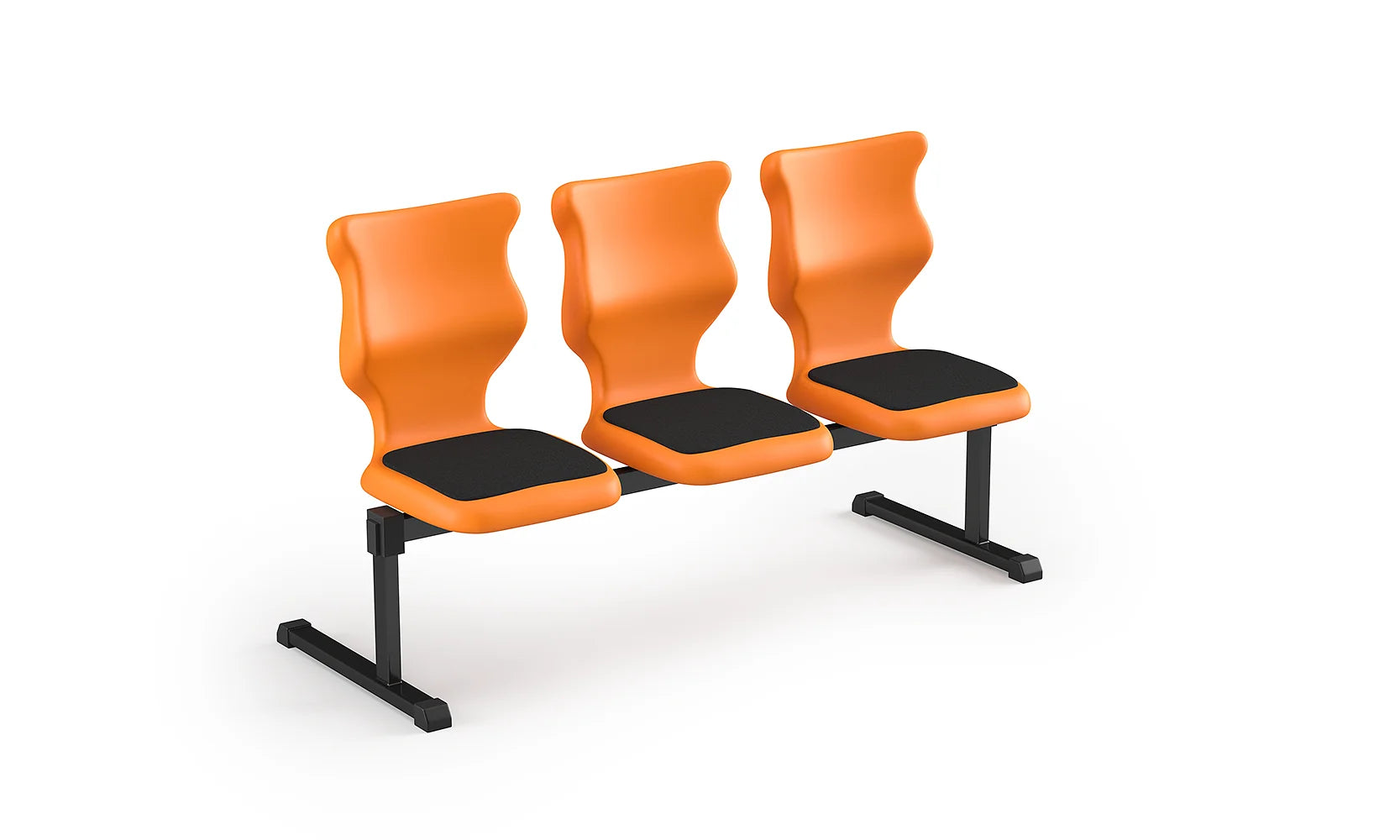 Zestaw siedziskowy Bench Soft rozmiar 5 – 3 os. / Czarny / Pomarańczowy