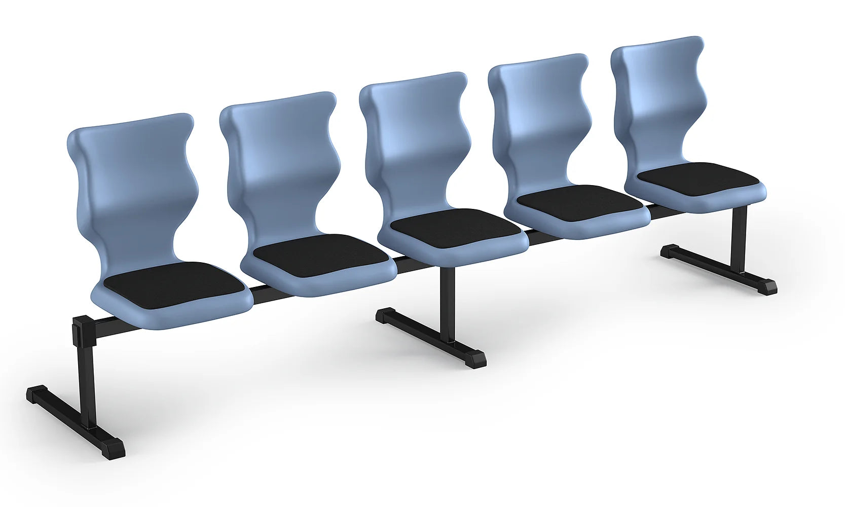 Zestaw siedziskowy Bench Soft rozmiar 5 – 5 os. / Czarny / Pastelowy niebieski