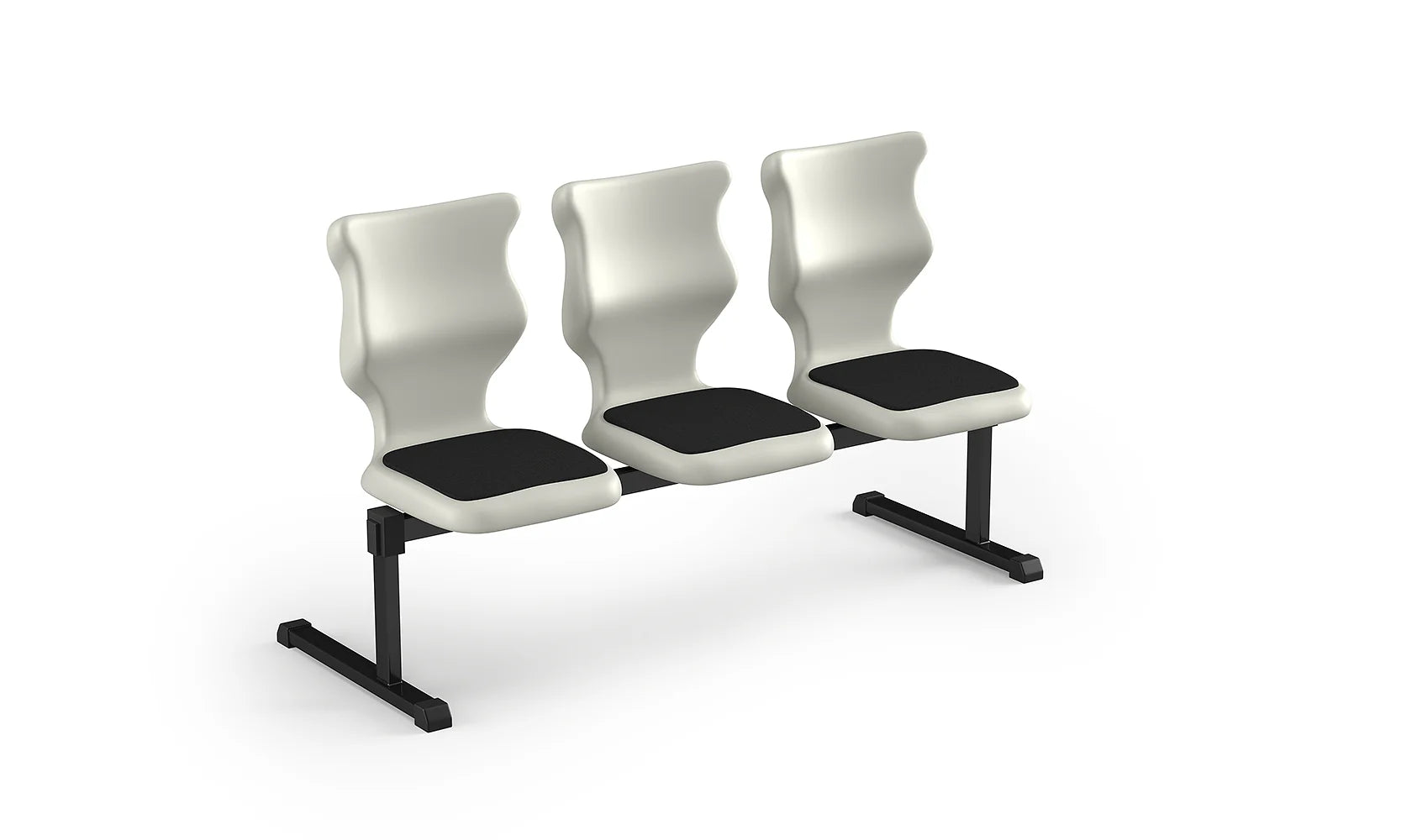 Zestaw siedziskowy Bench Soft rozmiar 6 – 3 os. / Czarny / Jasny szary