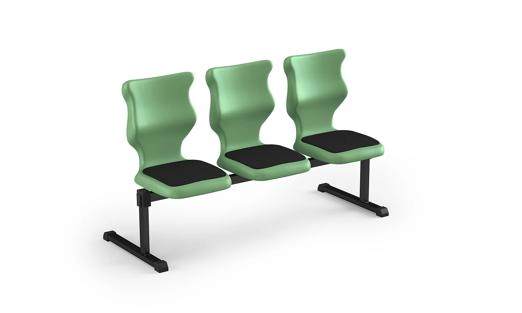 Zestaw siedziskowy Bench Soft rozmiar 6 – 3 os. / Czarny / Pastelowy zielony