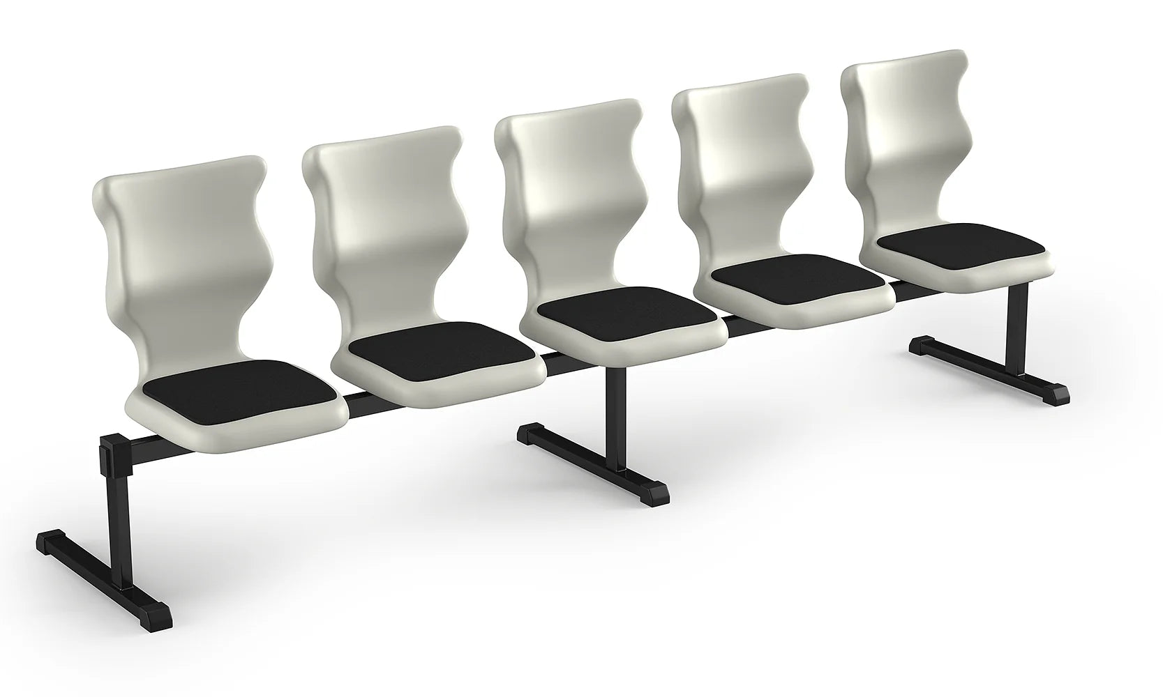 Zestaw siedziskowy Bench Soft rozmiar 6 – 5 os. / Czarny / Jasny szary
