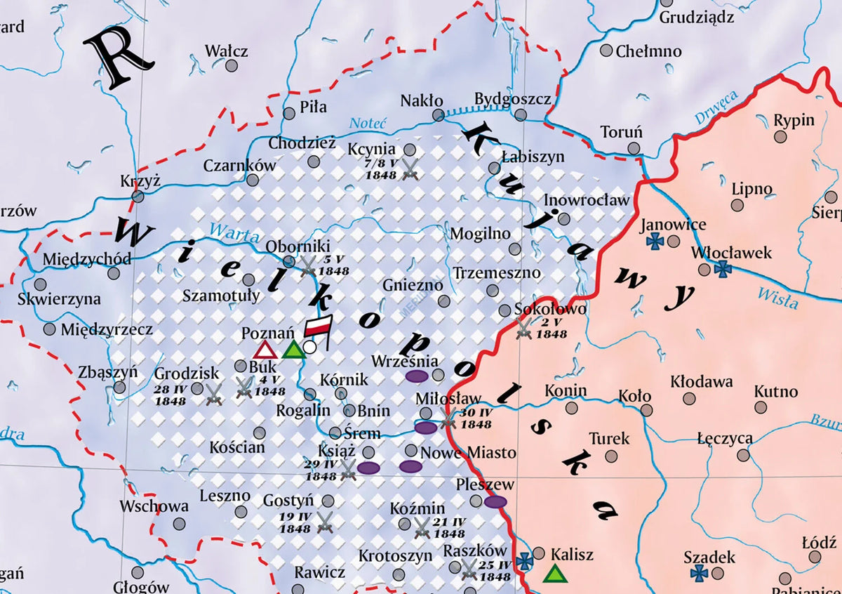 Ziemie polskie w latach 1832-1848 - mapa ścienna - zdjęcie 2